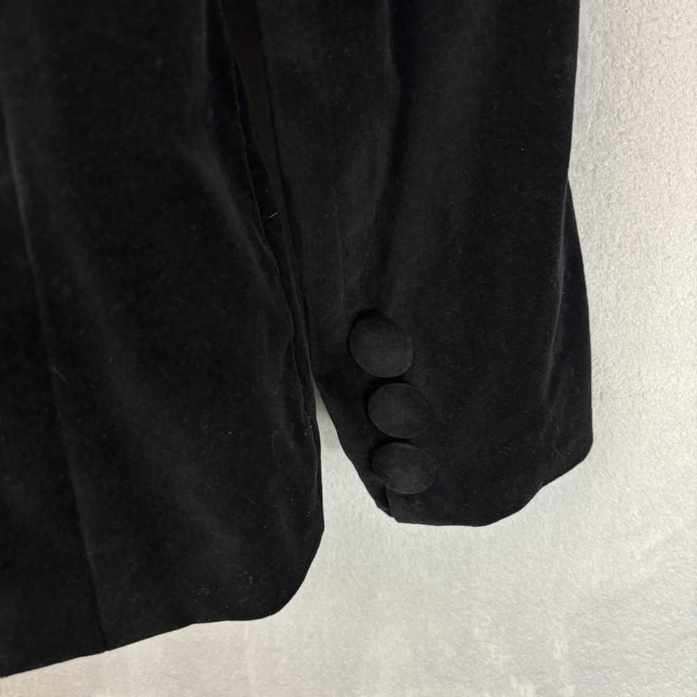 Vintage Newport‎ News Velvet Blazer Jacket Womens 16 Black Steampunk Military XL - Picture 13 of 14